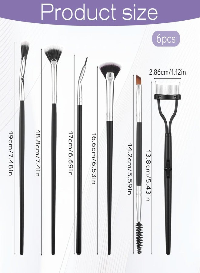Zelphvt 6 Piece Eye Lash Comb Separator Eyelash Brush Separator Eyebrow Combs Dual Ended Spoolie Mascara Fan Brush Lash Comb Eyebrow and Eyeliner Tool Kit - Image 2